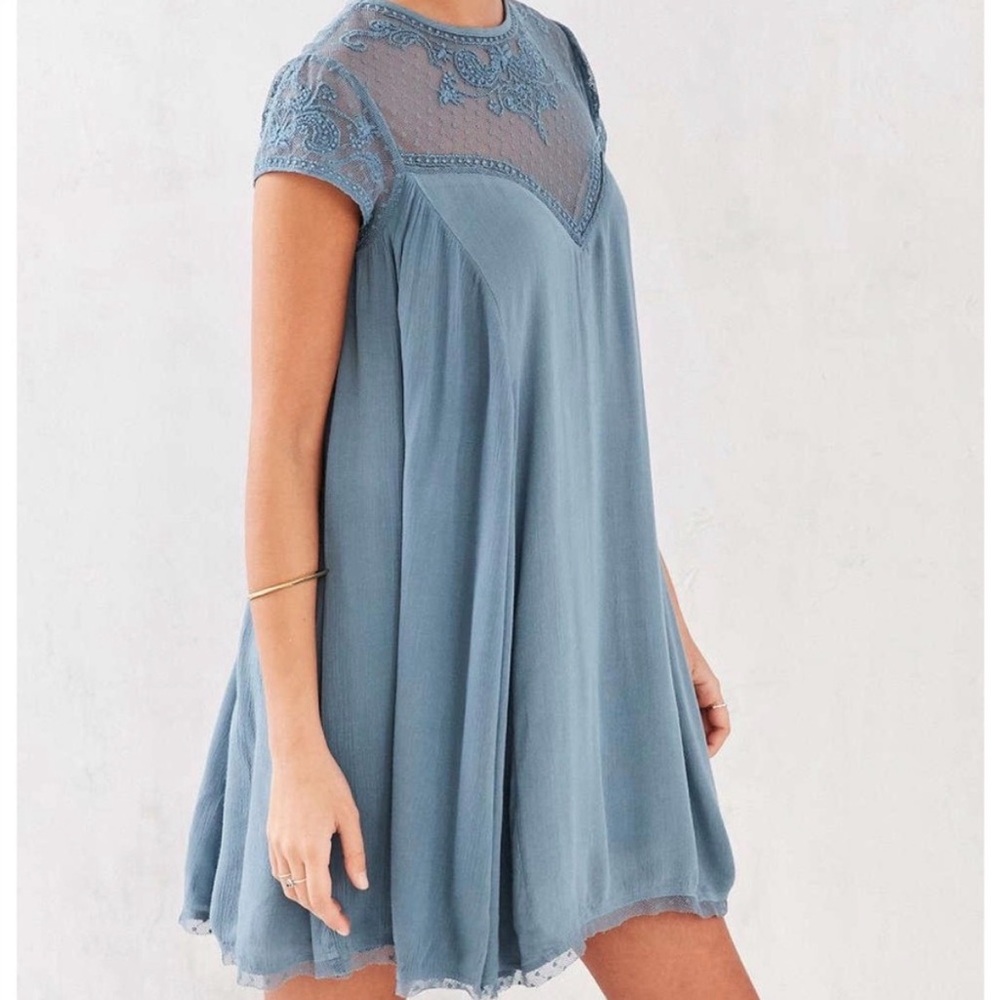 Altar'd State Blue Lace Mini Dress